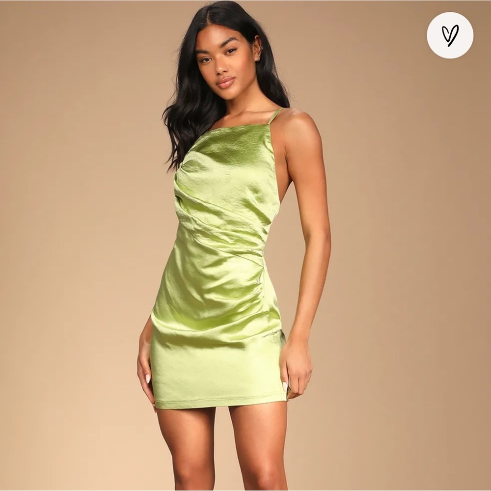 Lulu’s Satin Ruched Mini Dress